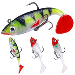5 pz/pacco HENGJIA SO071 T-Tail Lead Fishing Lure Lua Fishing Soft Bait, 8.5cm 10.6g