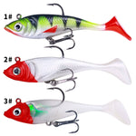 5 pz/pacco HENGJIA SO071 T-Tail Lead Fishing Lure Lua Fishing Soft Bait, 8.5cm 10.6g