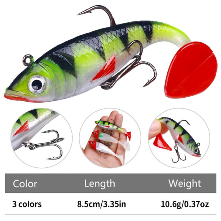 5 pz/pacco HENGJIA SO071 T-Tail Lead Fishing Lure Lua Fishing Soft Bait, 8.5cm 10.6g