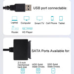 Cavo Easy Drive da SATA a USB 3.0 Lettore convertitore cavo di collegamento universale per unità a stato solido SSD da 2,5 pollici, SATA To USB3.0