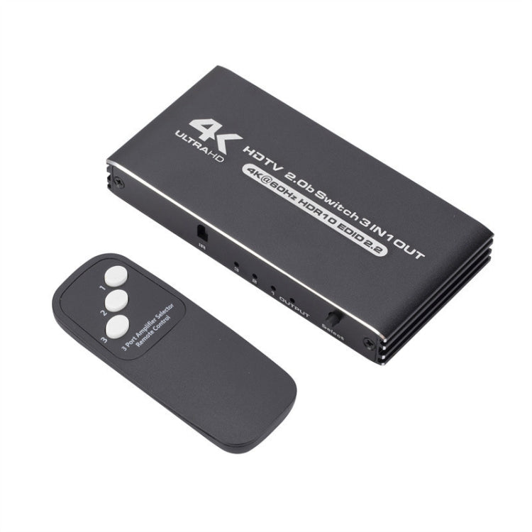 HDMI2.0 4K con commutatore di telecomando Convertitore video HDCP2.2 versione 3 in 1 uscita, 60Hz, 120Hz