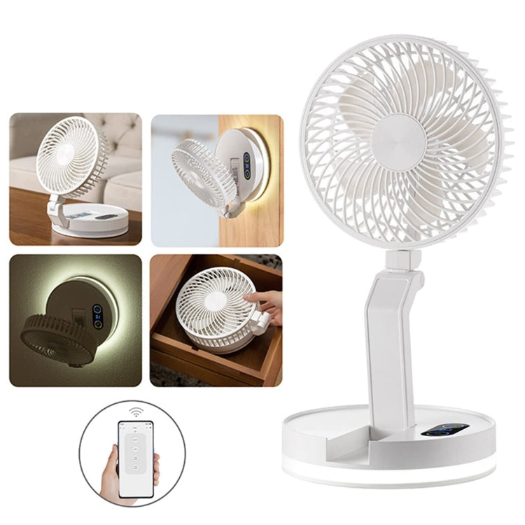 Ventilatore da tavolo pieghevole con luce LED e telecomando