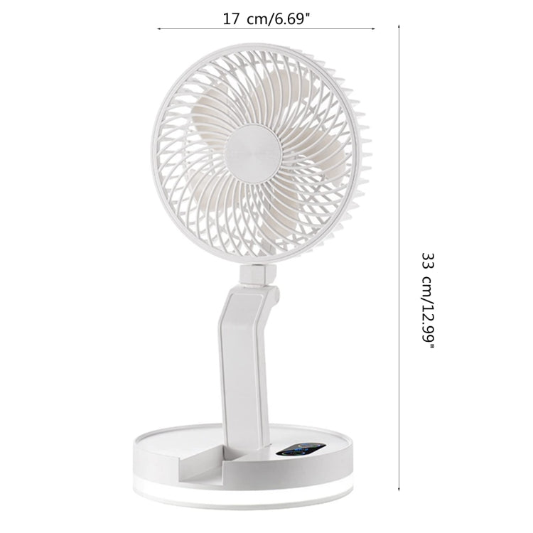 Ventilatore da tavolo pieghevole con luce LED e telecomando