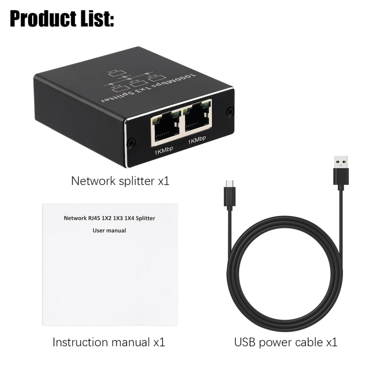 Splitter di rete Gigabit Condividitore di rete Splitter per cavo di rete RJ45, 1 To 3, 1 To 4