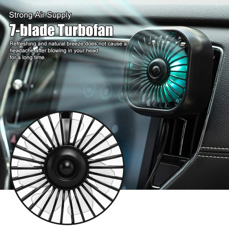 Interni automobilistici con ventola di raffreddamento a luce sfumata colorata USB F11 per auto, Black, Khaki