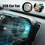 Interni automobilistici con ventola di raffreddamento a luce sfumata colorata USB F11 per auto, Black, Khaki