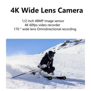VIRAN V9 4K Dual Color Screen Diving Anti-Shake Action Camera Registratore da viaggio per ciclismo all'aperto, V9(Square), V9(Round)