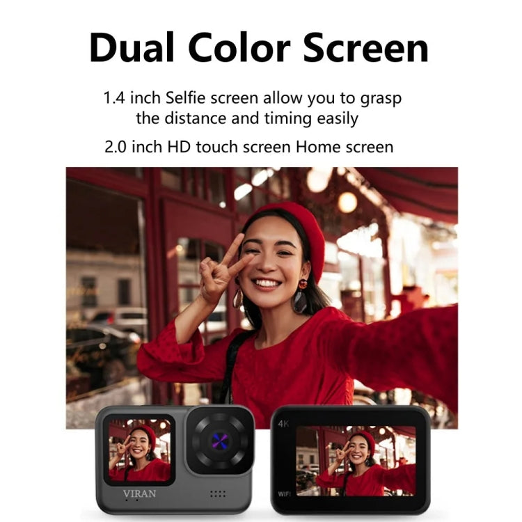 VIRAN V9 Action Camera 4K con Doppio Schermo Colore