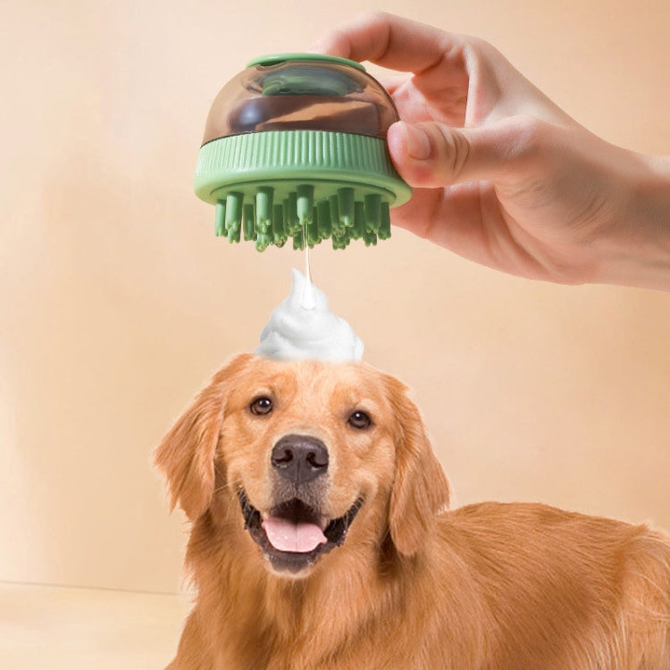 Capsula per prodotti per la pulizia degli animali domestici, ricaricabile, tipo gel doccia, per gatti, cani, bagno, spazzola per massaggi