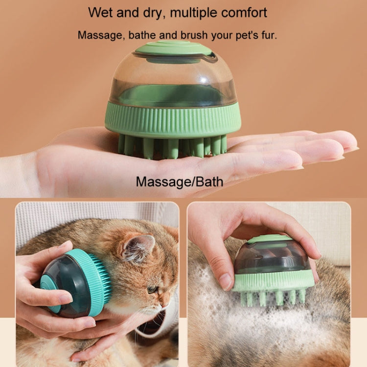 Capsula per prodotti per la pulizia degli animali domestici, ricaricabile, tipo gel doccia, per gatti, cani, bagno, spazzola per massaggi