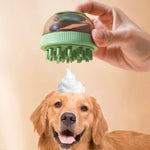Capsula per prodotti per la pulizia degli animali domestici, ricaricabile, tipo gel doccia, per gatti, cani, bagno, spazzola per massaggi