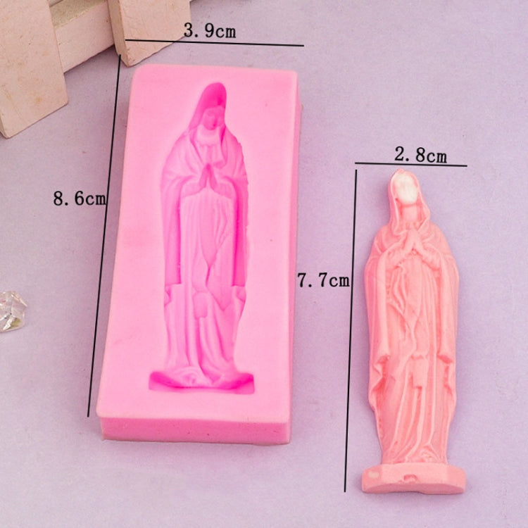 Stampi per dolci in silicone fondente Vergine Maria Stampo per argilla al cioccolato fai-da-te Strumento per pasticceria