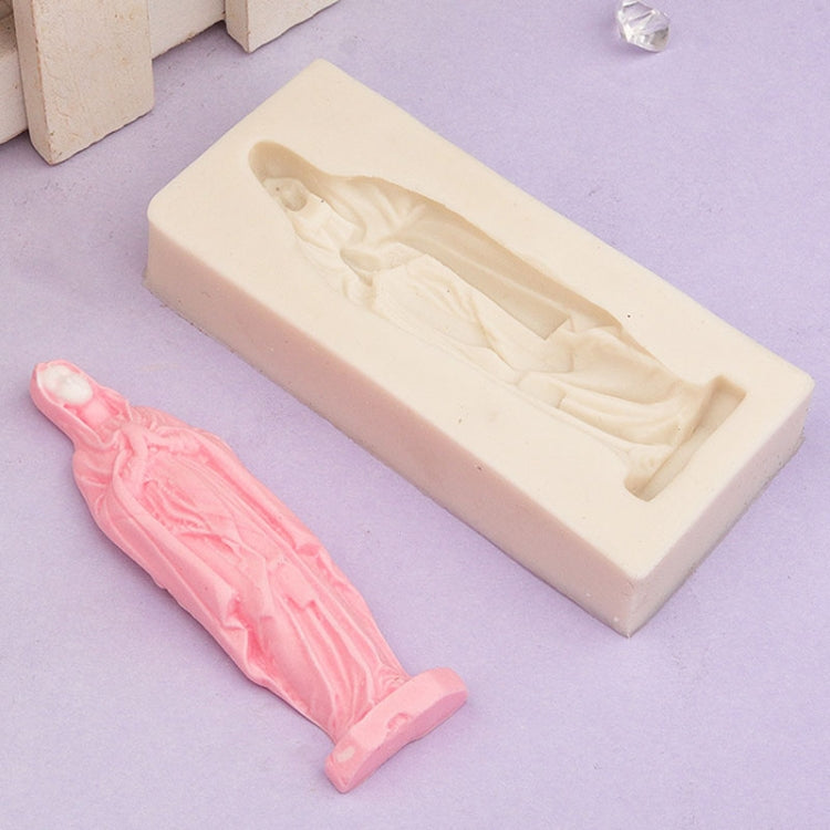 Stampi per dolci in silicone fondente Vergine Maria Stampo per argilla al cioccolato fai-da-te Strumento per pasticceria