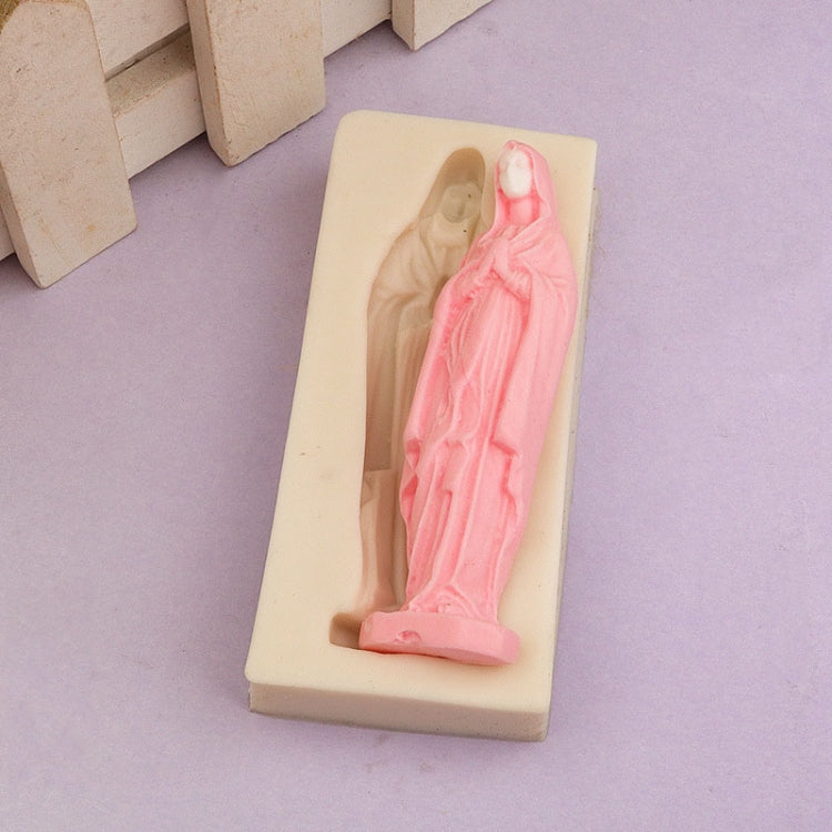 Stampi per dolci in silicone fondente Vergine Maria Stampo per argilla al cioccolato fai-da-te Strumento per pasticceria
