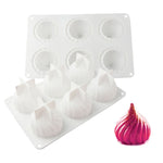 Stampo per torta con mousse a spirale, stampo in silicone a forma di cipolla per dessert francese, GT-105 Single, GT-106 6 Cavity, GT-9 15 Cavity