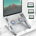 C9 Pro RGB Luce ambientale Ventola pieghevole Raffreddamento Laptop Supporto rialzato in lega di alluminio, Silver, Pink, Gray