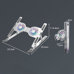 C9 Pro RGB Luce ambientale Ventola pieghevole Raffreddamento Laptop Supporto rialzato in lega di alluminio, Silver, Pink, Gray