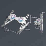 C9 Pro RGB Luce ambientale Ventola pieghevole Raffreddamento Laptop Supporto rialzato in lega di alluminio, Silver, Pink, Gray