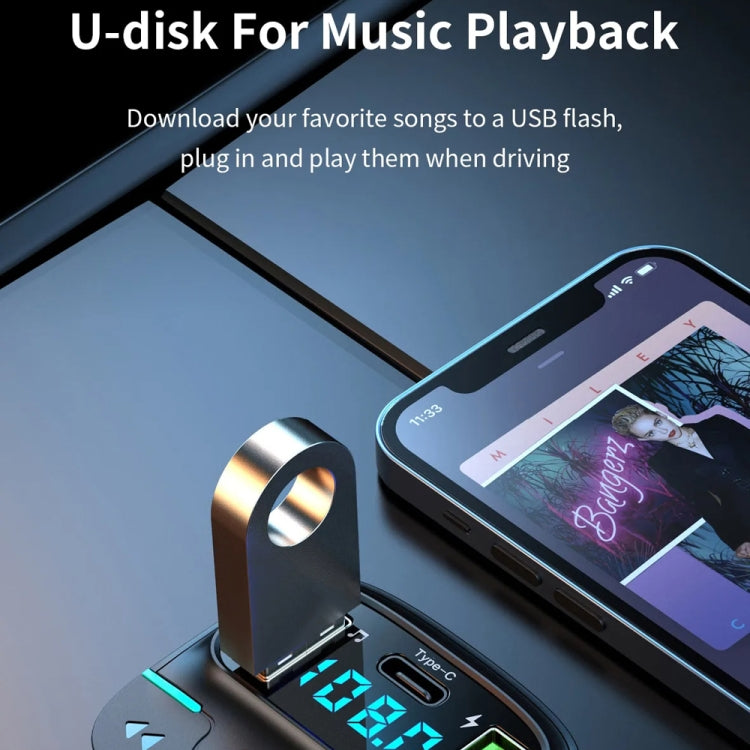 Caricatore per luce ambientale per lettore MP3 Bluetooth per auto, GZ03