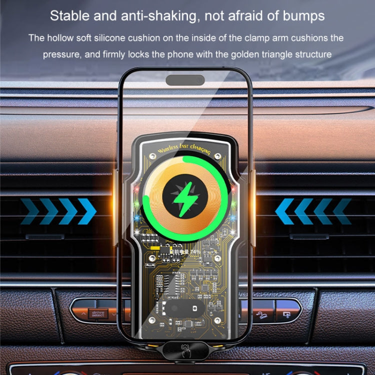 Caricabatterie wireless per auto Magsafe Staffa universale per telefono cellulare a induzione trasparente da 120 W a ricarica rapida, Wireless Charger Mobile Phone Bracket