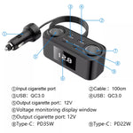 Caricabatterie per telefono cellulare multiporta per accendisigari da auto PD + QC da uno a quattro, Q5
