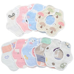Bavaglino impermeabile petalo per neonato bifacciale Bavaglino in cotone prugna a sei strati di garza, Pork Pink, Pig Blue, Cedar Pink, Cloud Pink, Cloud blue, Alpaca Pink, Puppet Monkey, Giraffe, Mickey, Airplane, Crown, Classic Mushroom