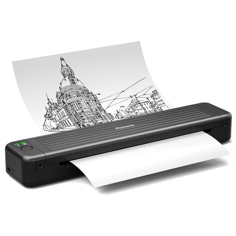 Phomemo P831 Stampante a trasferimento termico portatile Bluetooth Supporta la stampa su carta comune A4 / Lettera / A5 / B5, Black, Pink, Blue, White, Green