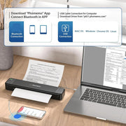 Phomemo P831 Stampante a trasferimento termico portatile Bluetooth Supporta la stampa su carta comune A4 / Lettera / A5 / B5, Black, Pink, Blue, White, Green