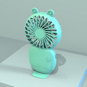 Mini ventilatore silenzioso ricaricabile con supporto portatile tascabile estivo per cartoni animati