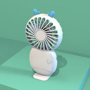 Mini ventilatore silenzioso ricaricabile con supporto portatile tascabile estivo per cartoni animati