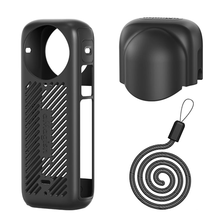 Custodia protettiva in silicone per Insta360 X4 con copertura obi