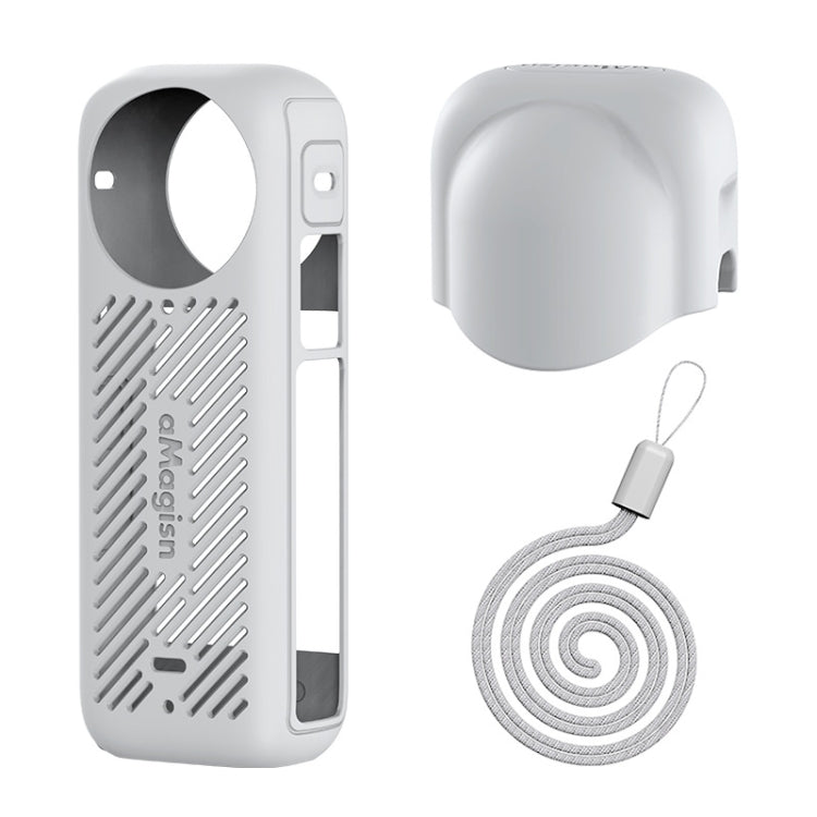 Custodia protettiva in silicone per Insta360 X4 con copertura obi