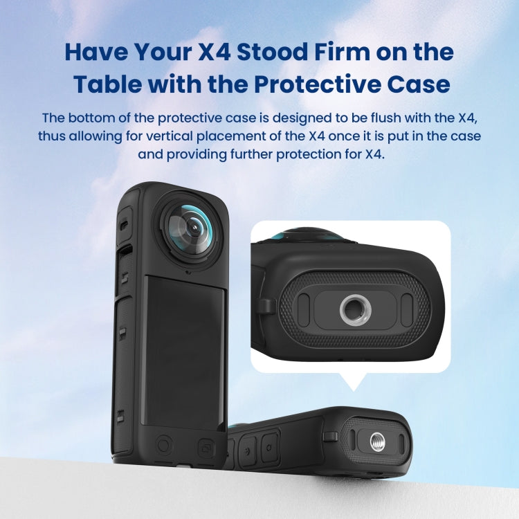 Custodia protettiva in silicone per Insta360 X4 con copertura obi