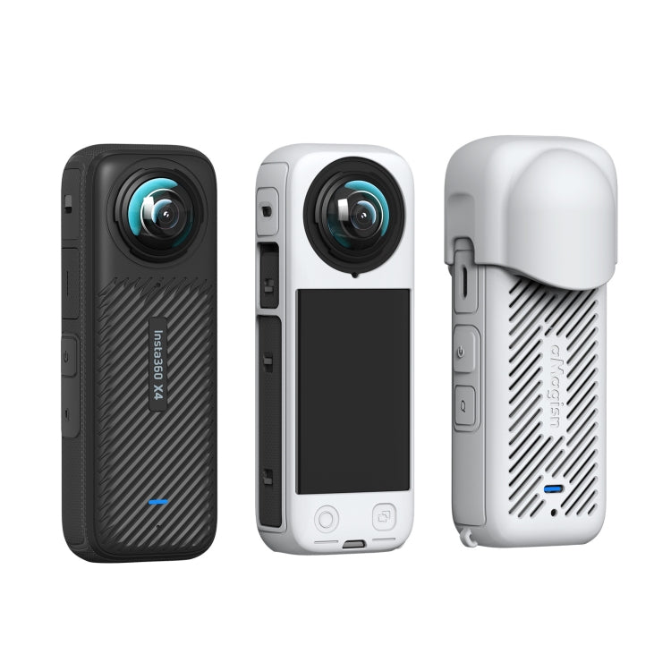 Custodia protettiva in silicone per Insta360 X4 con copertura obi
