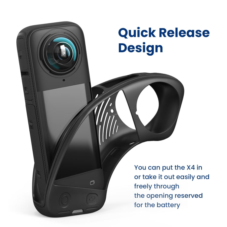 Custodia protettiva in silicone per Insta360 X4 con copertura obi