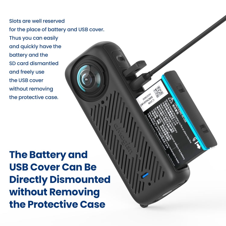 Custodia protettiva in silicone per Insta360 X4 con copertura obi