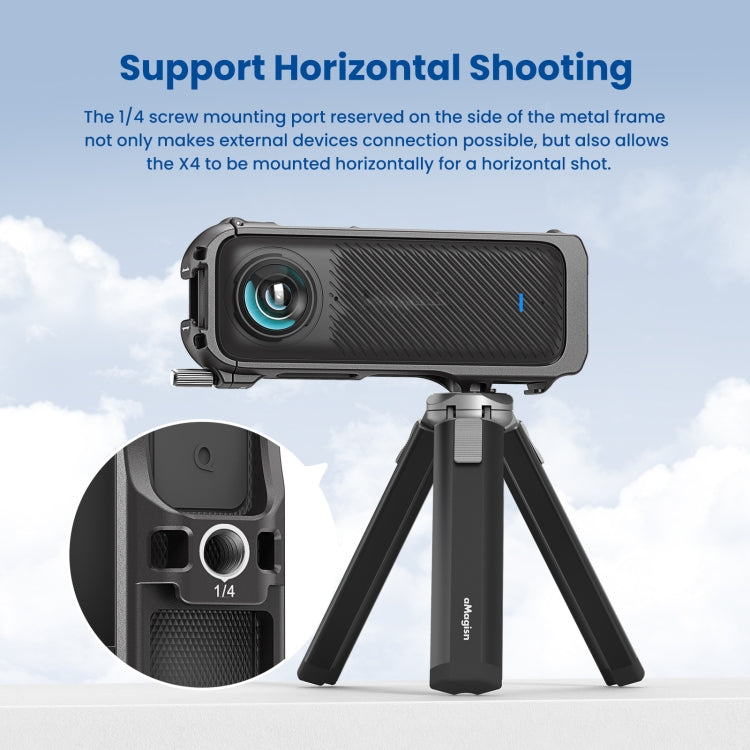 Telaio protettivo in metallo per Insta360 X4 con sgancio rapido