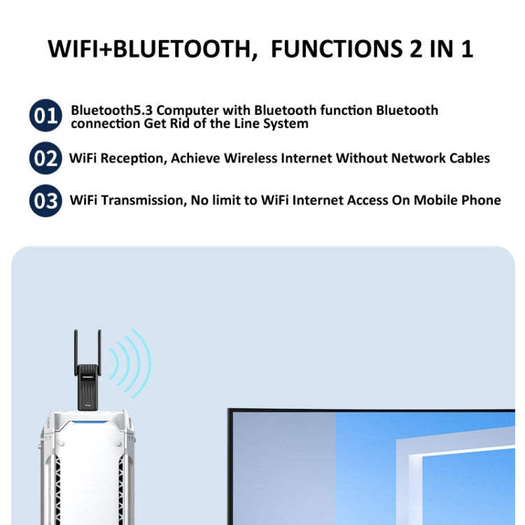 Adattatore USB COMFAST CF-943F 900Mbps Wifi6 Bluetooth Scheda di rete 2.4G/5G, CF-943F