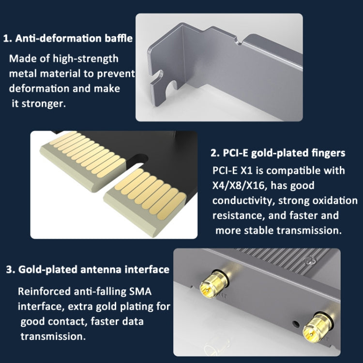 Scheda di rete COMFAST BE200MAX 8774Mbps WiFi7 Ricevitore WiFi PCIE Tri-Band Bluetooth 5.4, BE200MAX