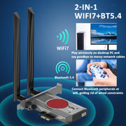 Scheda di rete COMFAST BE200MAX 8774Mbps WiFi7 Ricevitore WiFi PCIE Tri-Band Bluetooth 5.4, BE200MAX