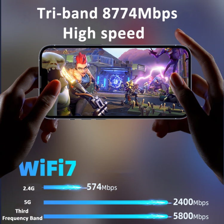 Scheda di rete COMFAST BE200MAX 8774Mbps WiFi7 Ricevitore WiFi PCIE Tri-Band Bluetooth 5.4, BE200MAX