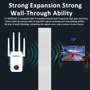 COMFAST 762AC 1200Mbps Ripetitore di segnale WiFi Dual Band WiFi con schermo OLED, CF-WR762AC