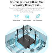 Router wireless dual band COMFAST CF-N5 V2 1200Mbps WiFi6 con porta Gigabit Ethernet, antenna 4x5dBi, CF-N5 V2 US Plug, CF-N5 V2 EU Plug