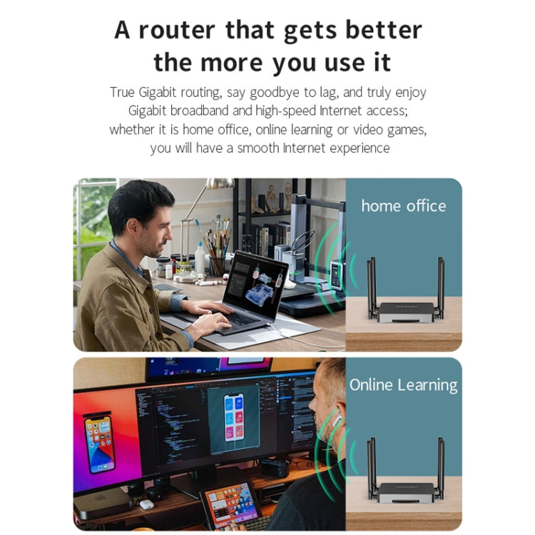 Router wireless dual band COMFAST CF-N5 V2 1200Mbps WiFi6 con porta Gigabit Ethernet, antenna 4x5dBi, CF-N5 V2 US Plug, CF-N5 V2 EU Plug