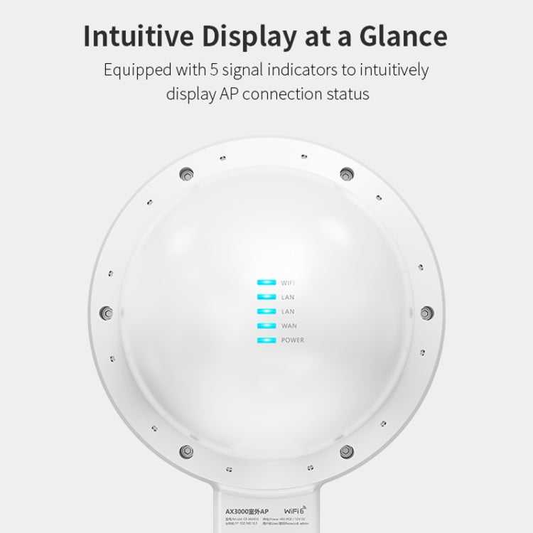 COMFAST WA933 Wi-Fi6 3000Mbps Punto di accesso esterno Dual Band Router wireless impermeabile Supporto VLAN, WA933 EU, WA933 US, WA933 UK