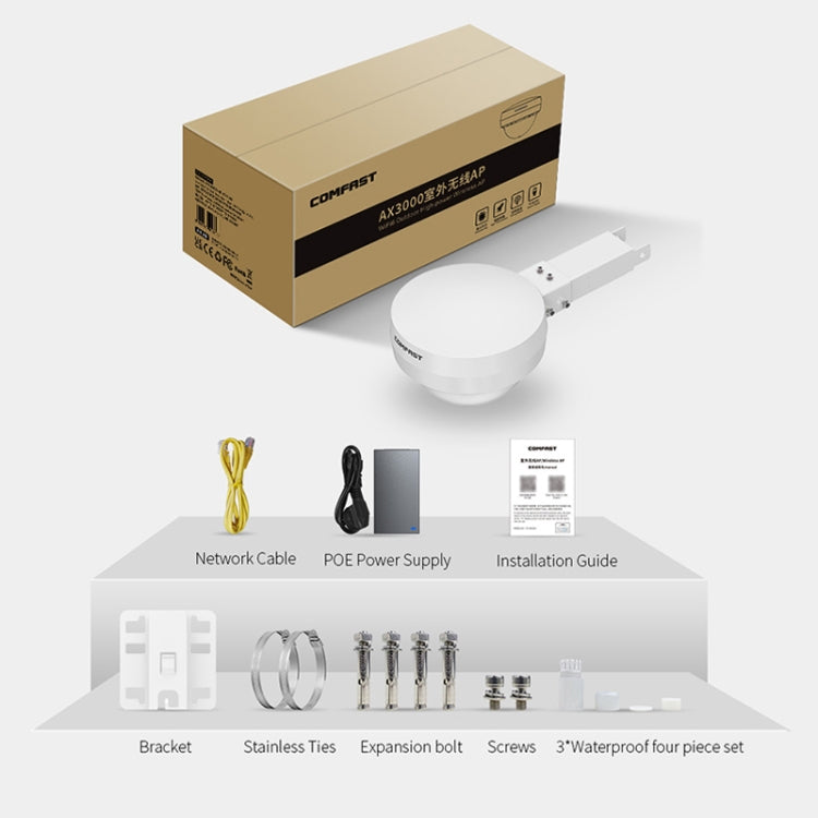 COMFAST WA933 Wi-Fi6 3000Mbps Punto di accesso esterno Dual Band Router wireless impermeabile Supporto VLAN, WA933 EU, WA933 US, WA933 UK