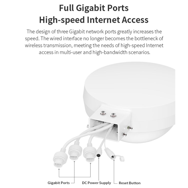 COMFAST WA933 Wi-Fi6 3000Mbps Punto di accesso esterno Dual Band Router wireless impermeabile Supporto VLAN, WA933 EU, WA933 US, WA933 UK