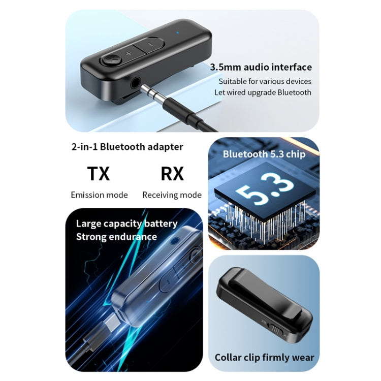Adattatore audio USB per trasmettitore ricevitore Bluetooth 5.3 AUX 2 in 1, C28