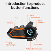 Cuffie Bluetooth da ciclismo per casco impermeabile con riduzione del rumore del motociclo, V11S