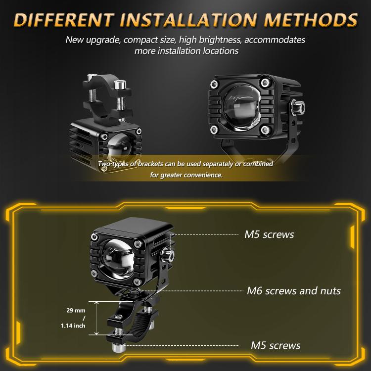 Faro integrato impermeabile 40W con interruttore cablato per moto
